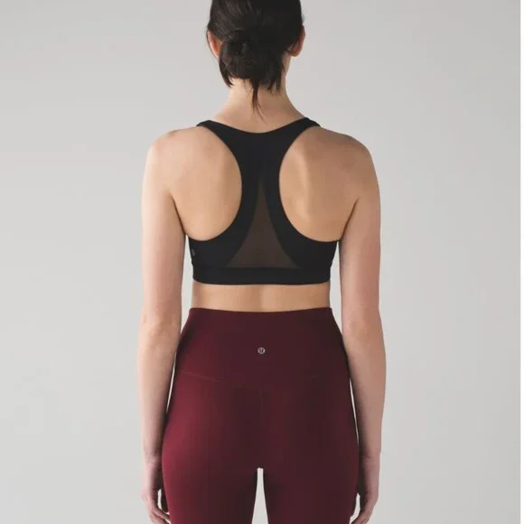 Lululemon Women's Training Invigorate Black Mesh Racerback Sports Bra Size 6 - Picture 15 of 15